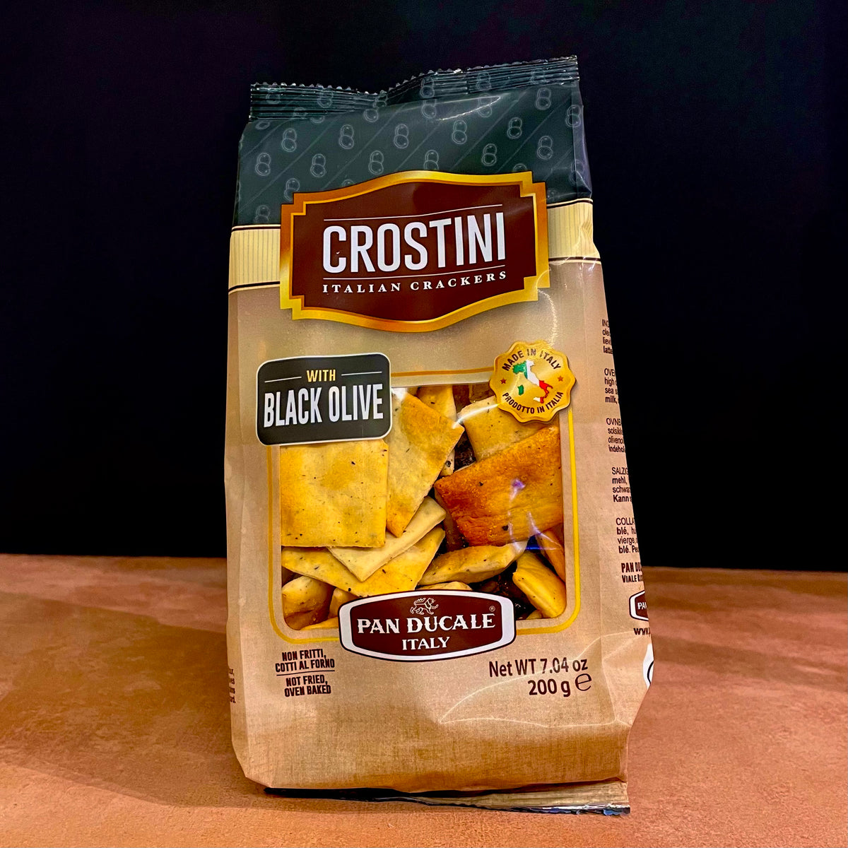 Pan Ducale black olive crostini, 200g