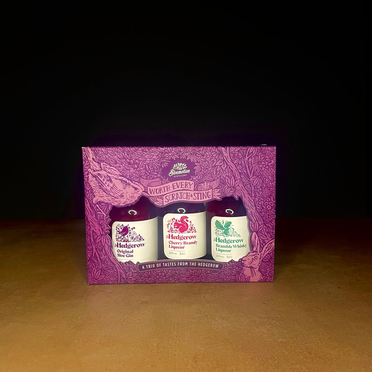Sloemotion hedgerow liqueurs gift set, 3 x 5cl