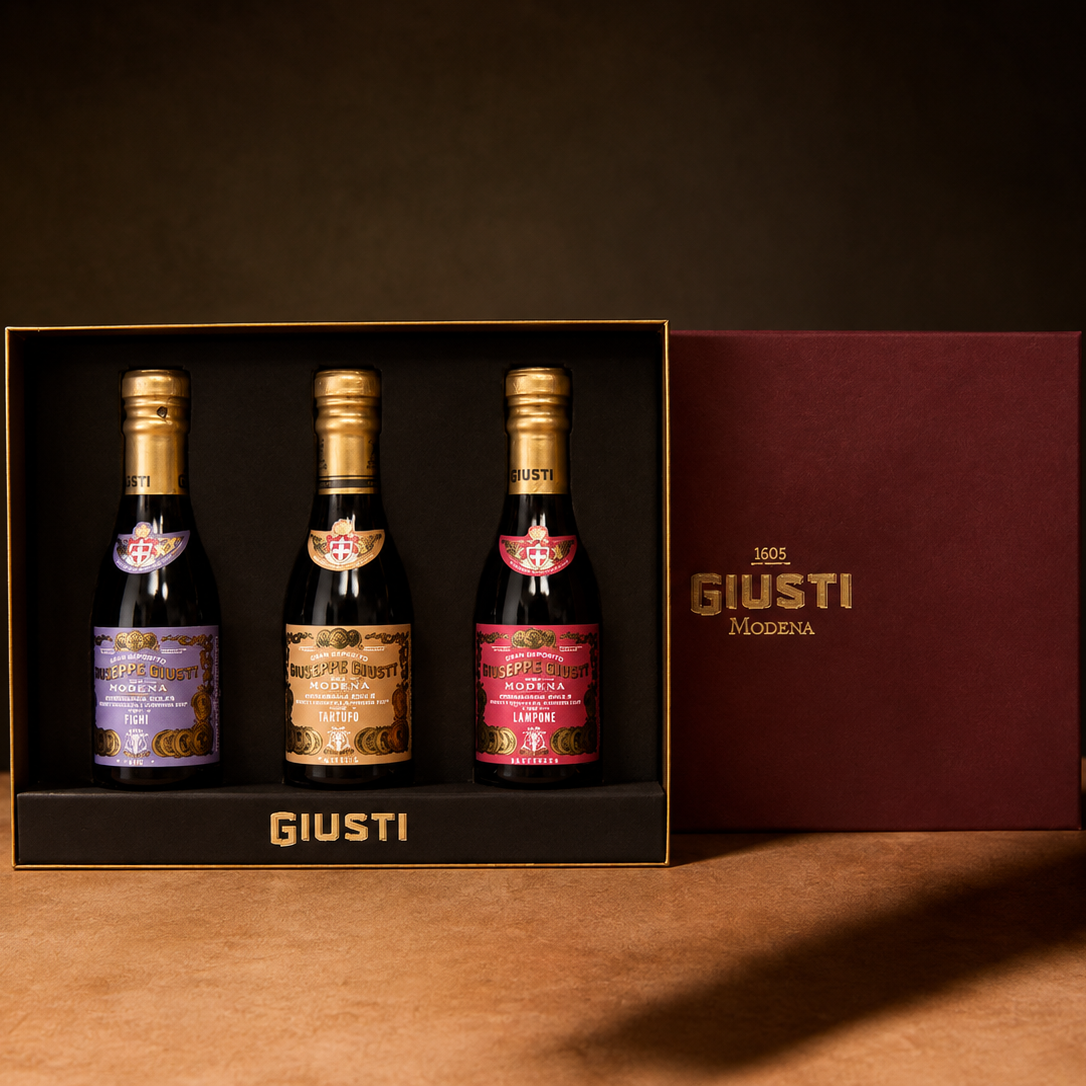 Giuseppe Giusti Truffle, Fig and Raspberry Balsamic Vinegar Gift Box 3x100ml Olives&Oils