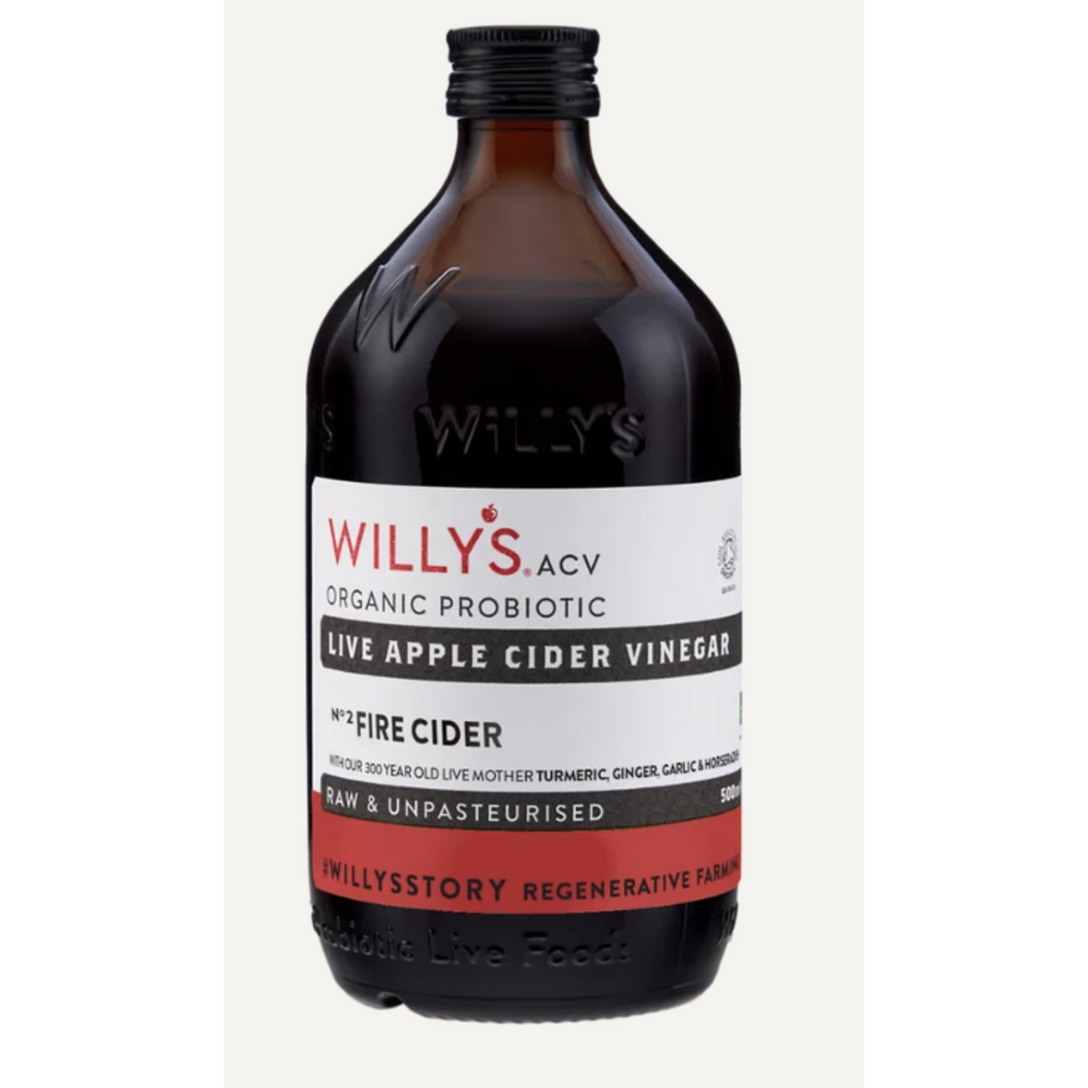 Willy's Organic Fire Apple Cider Vinegar 500ml Olives&Oils