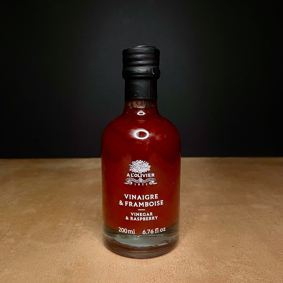 A L'Olivier raspberry vinegar, 200ml bottle