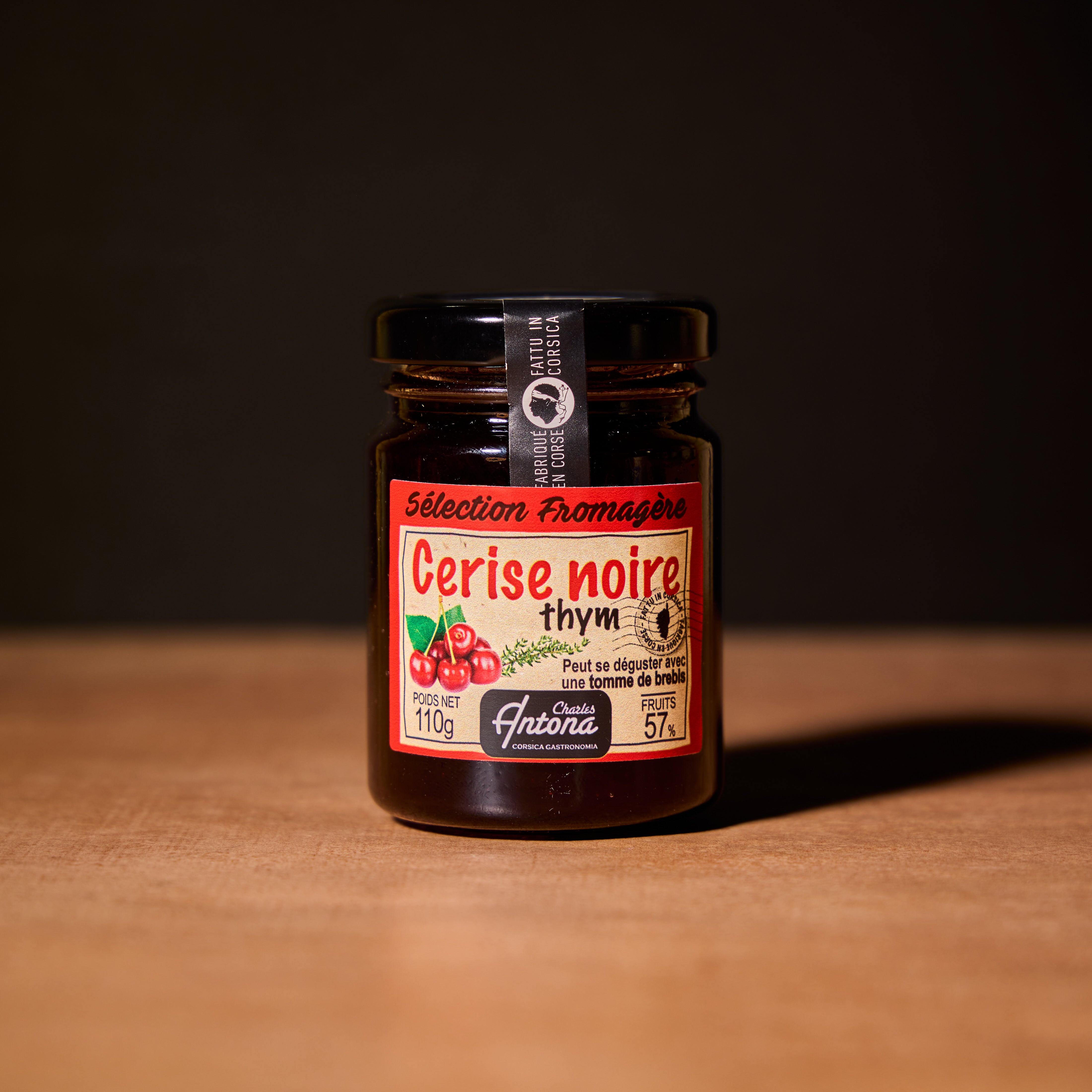 Antona Corsican black cherry and thyme confit for cheese, 110g jar