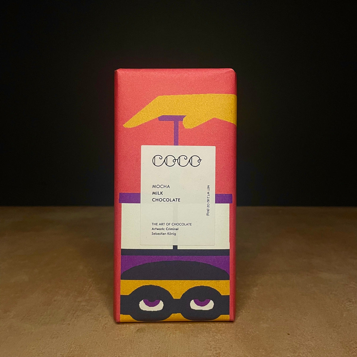 COCO mocha milk chocolate bar, 80g
