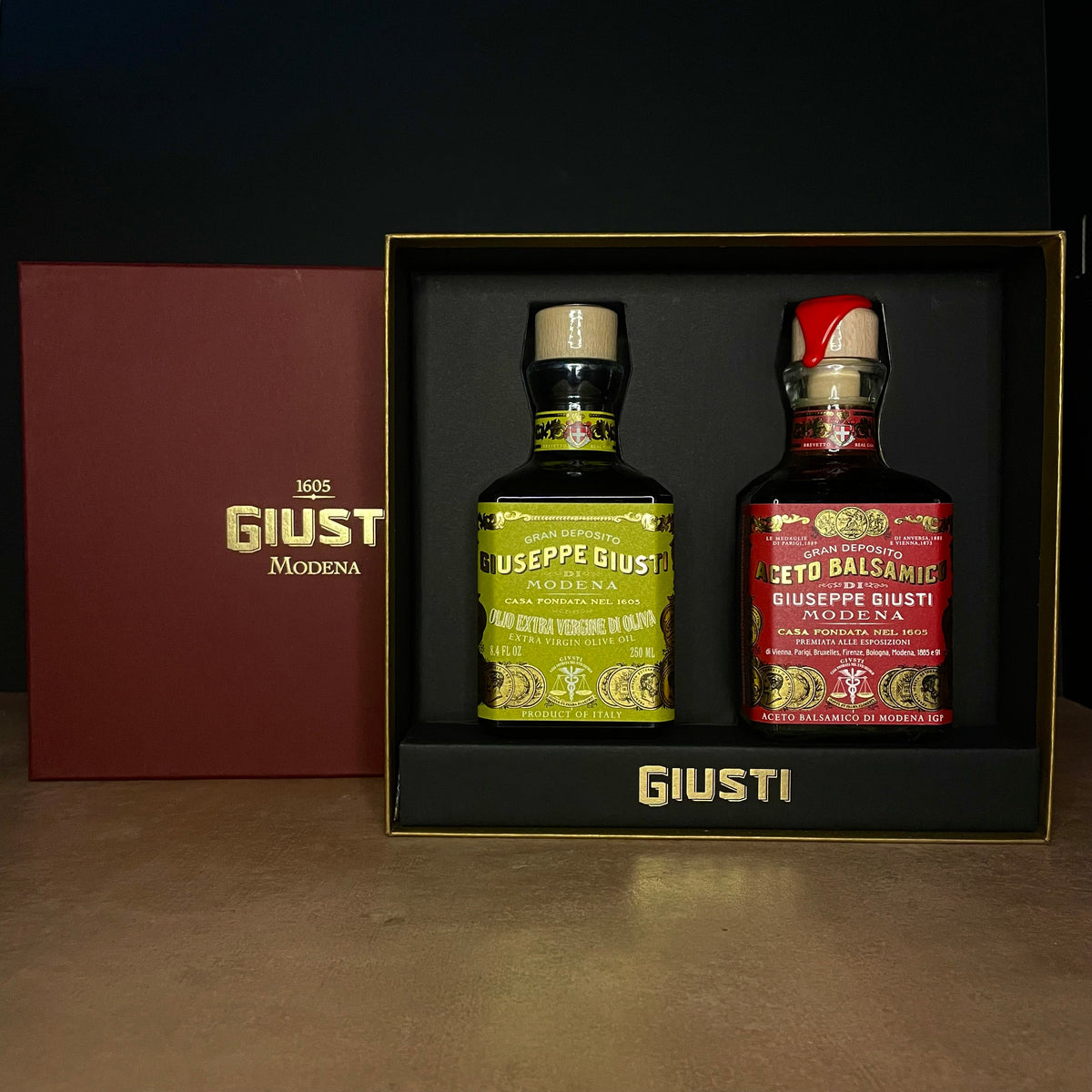 Giusti olive oil and 3 Gold Medal balsamic gift set