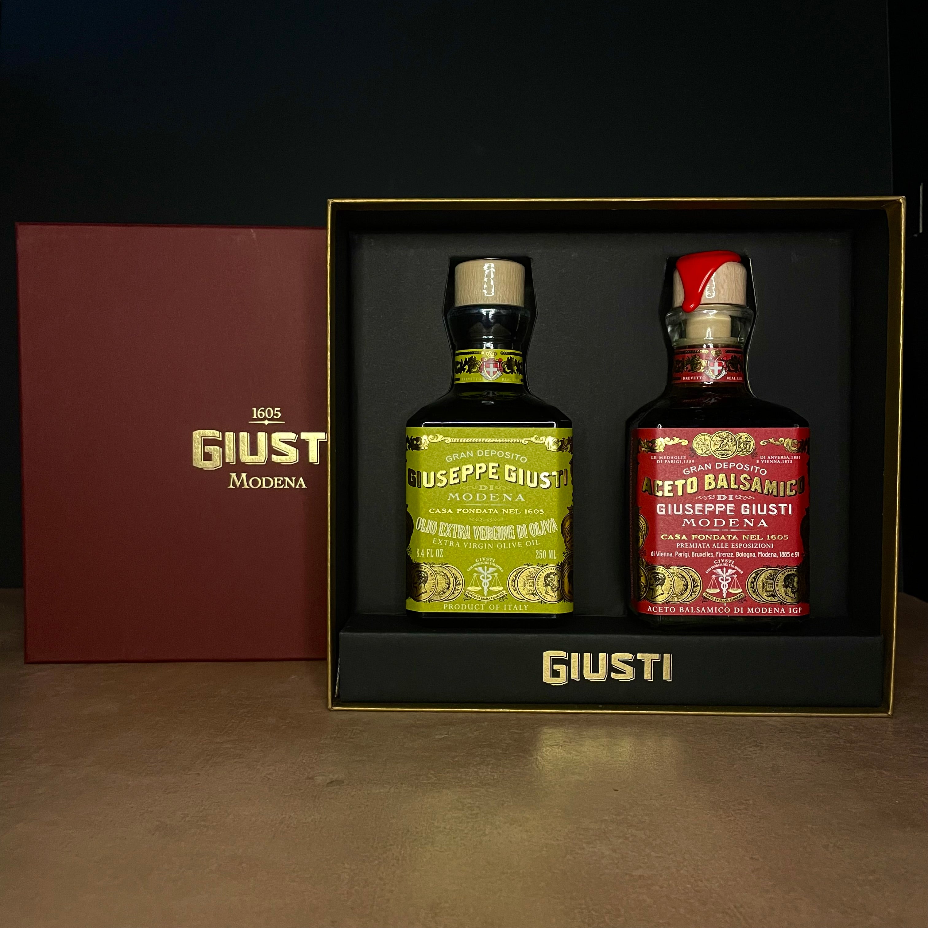 Giusti olive oil and 3 Gold Medal balsamic gift set