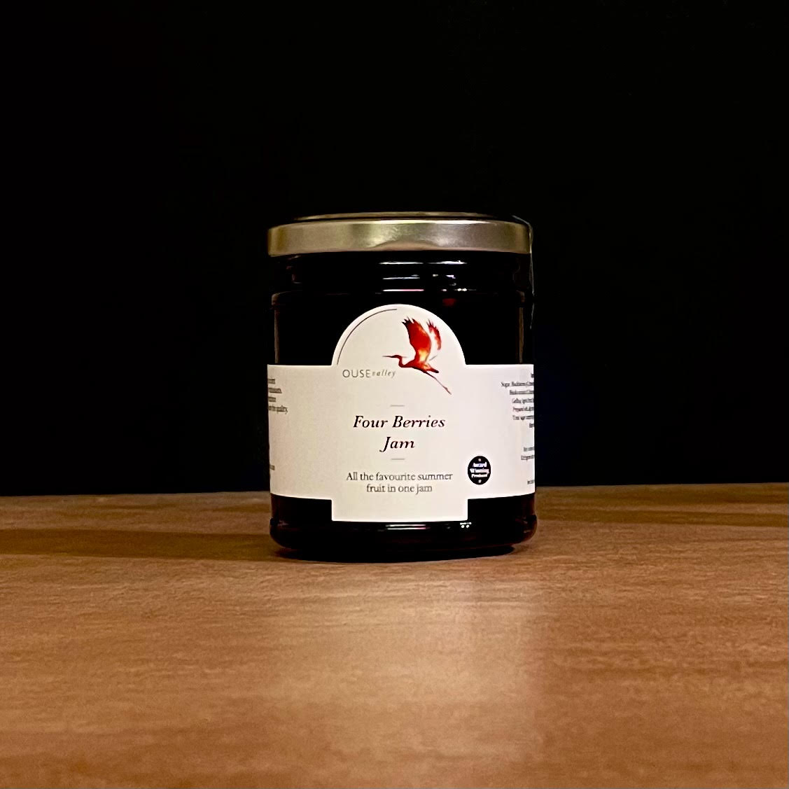 Ouse Valley four berries jam, 227g jar