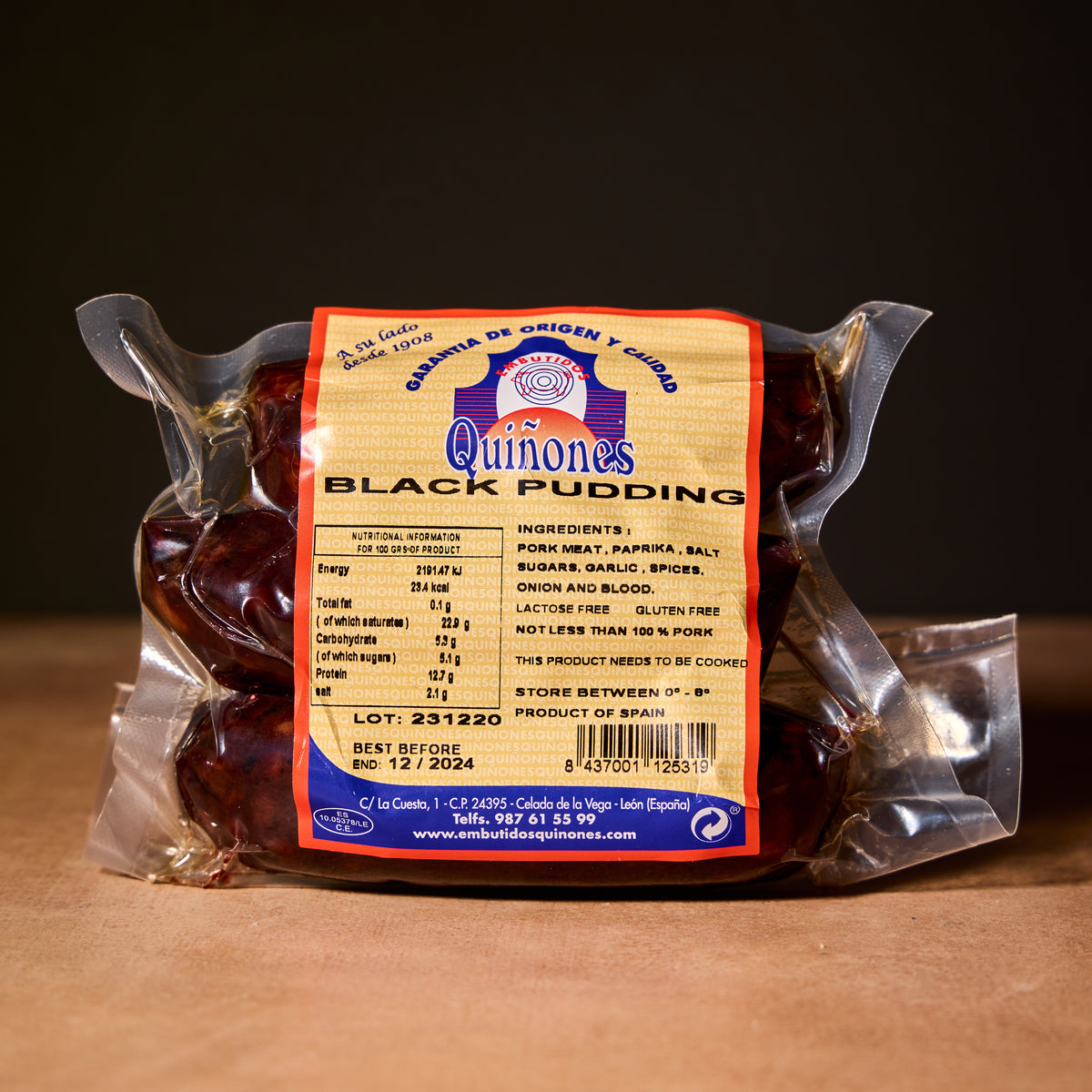 Quiñones morcilla Spanish black pudding, 270g