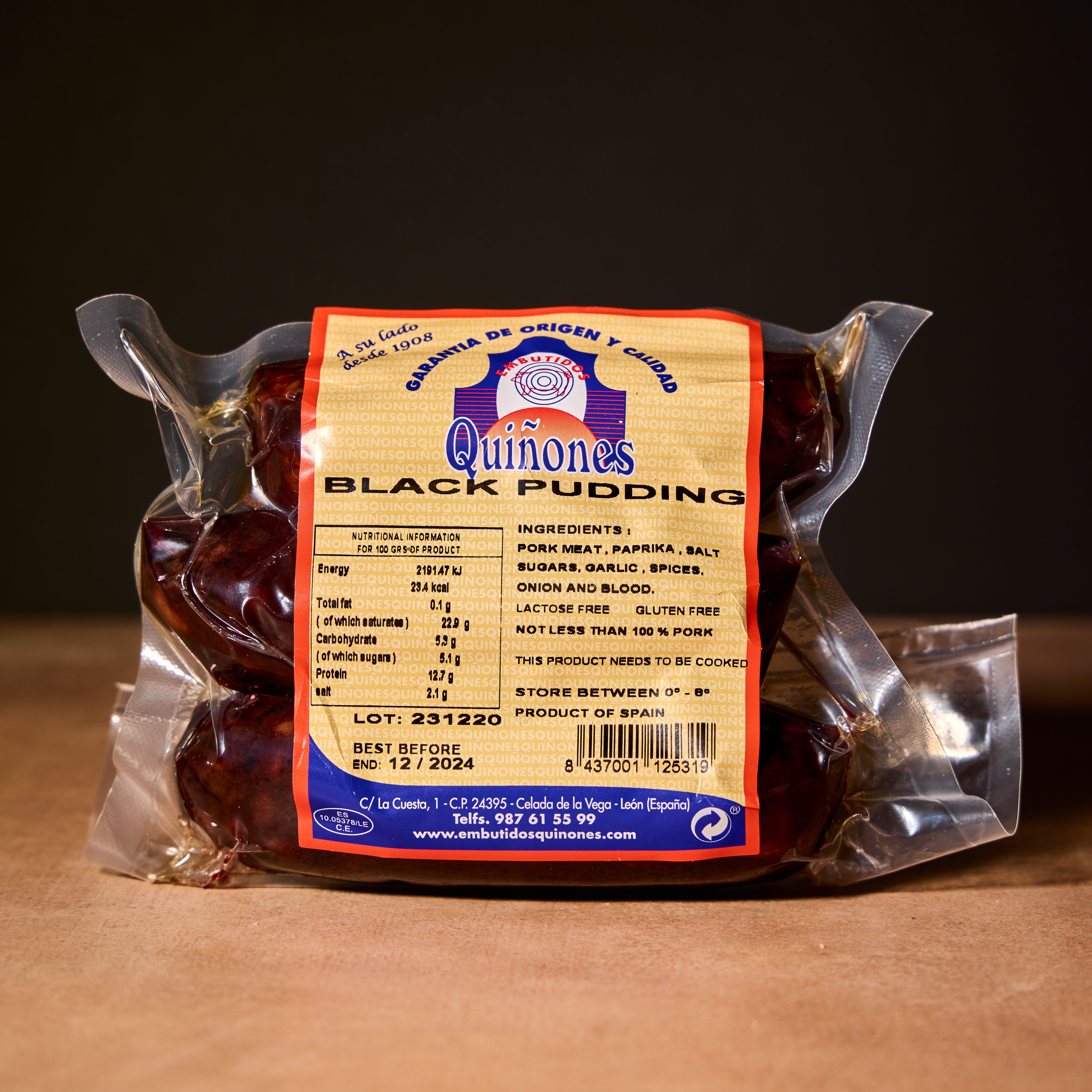 Quiñones morcilla Spanish black pudding, 270g