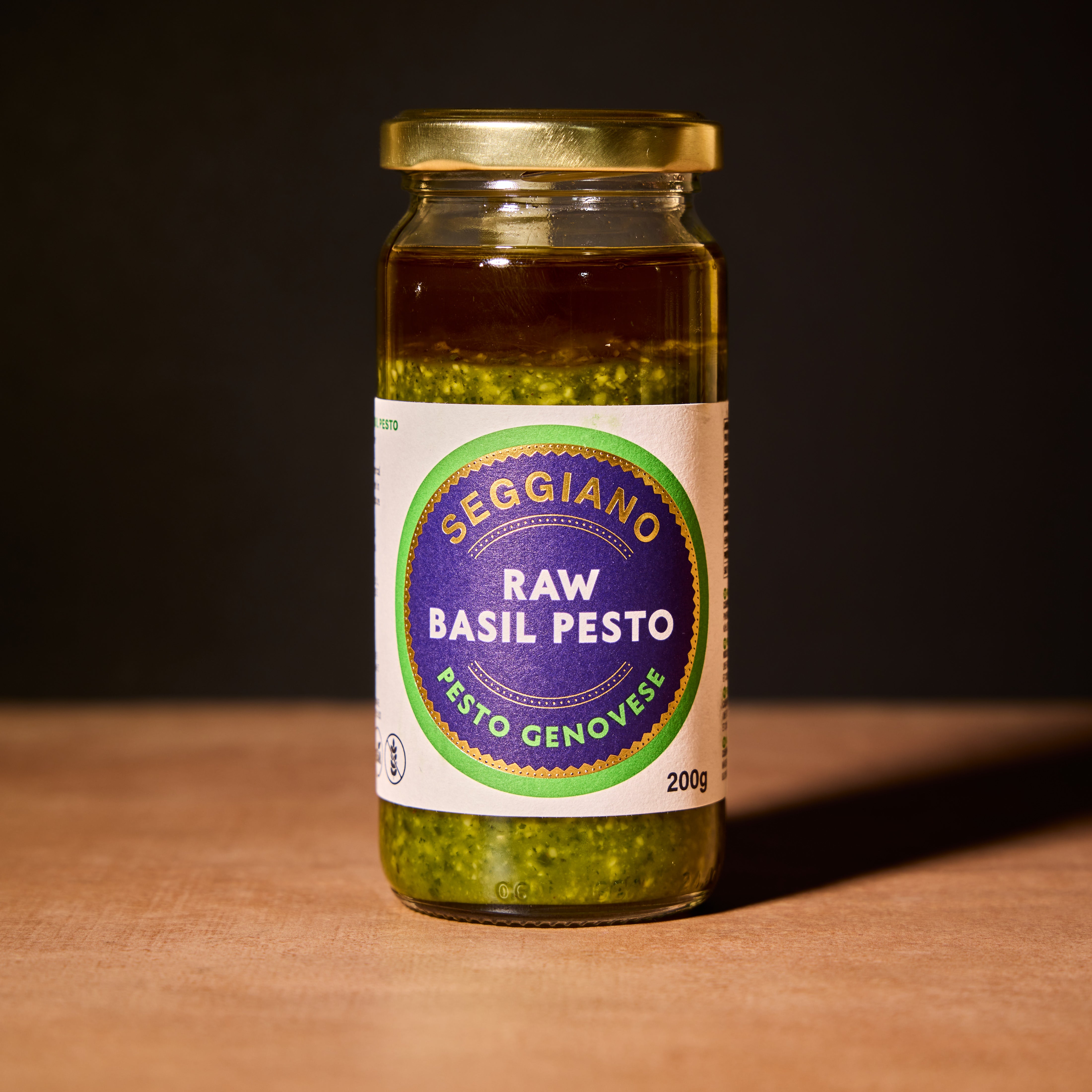 Seggiano raw basil pesto, 190g jar