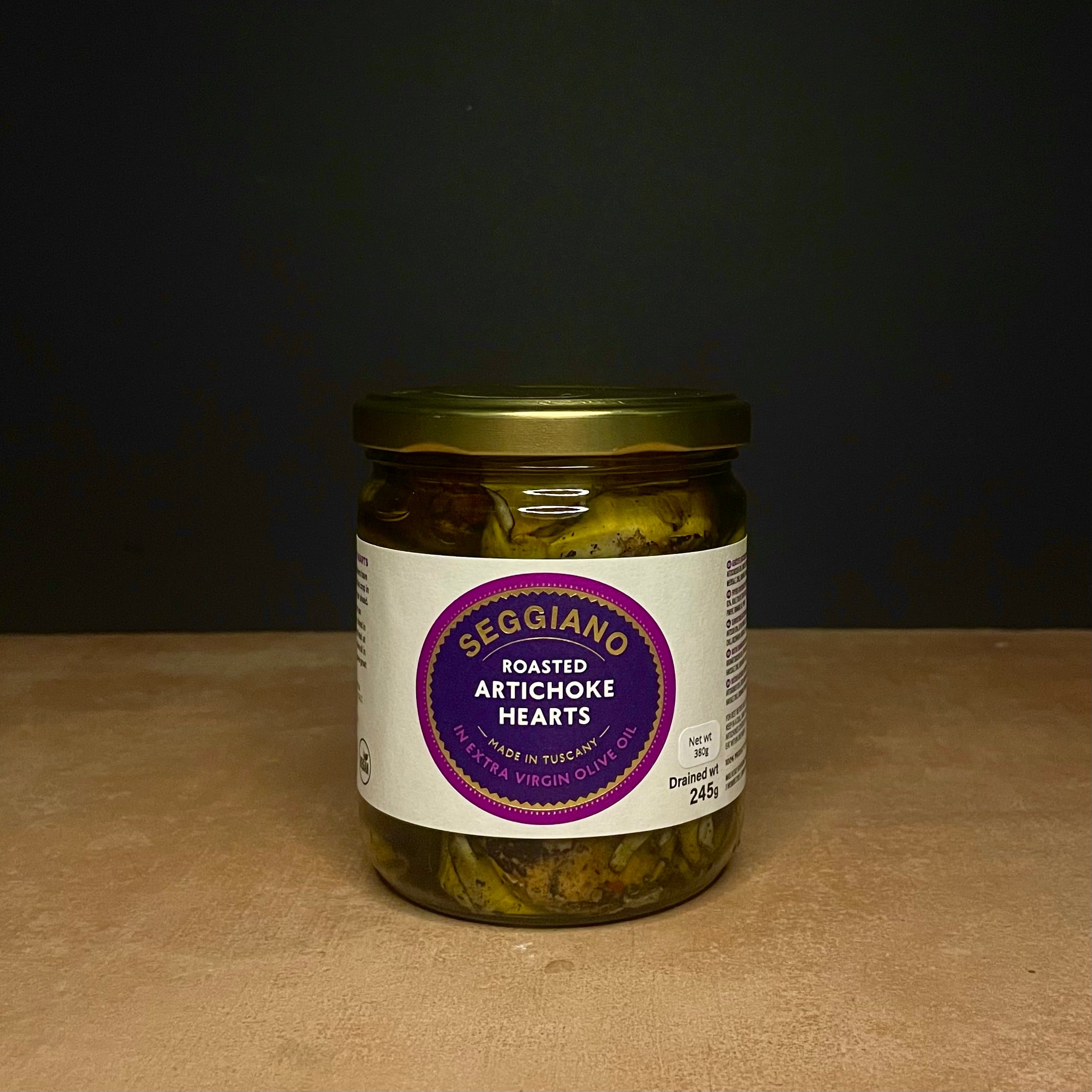 Seggiano roasted artichoke hearts, 380g jar
