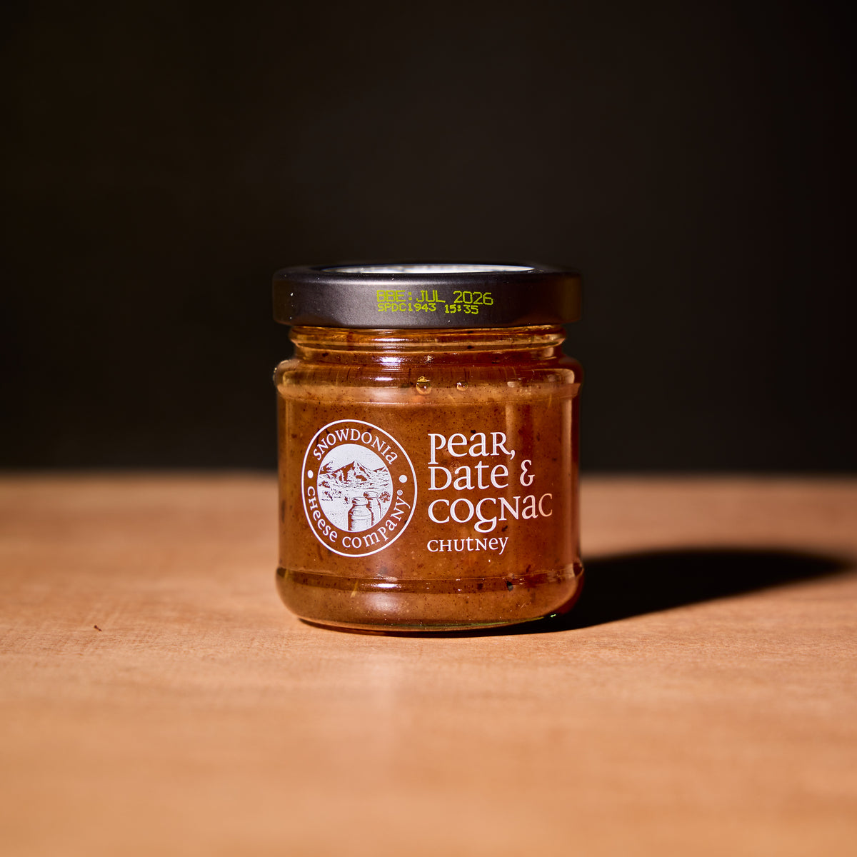 Snowdonia pear, date and cognac chutney, 114g jar