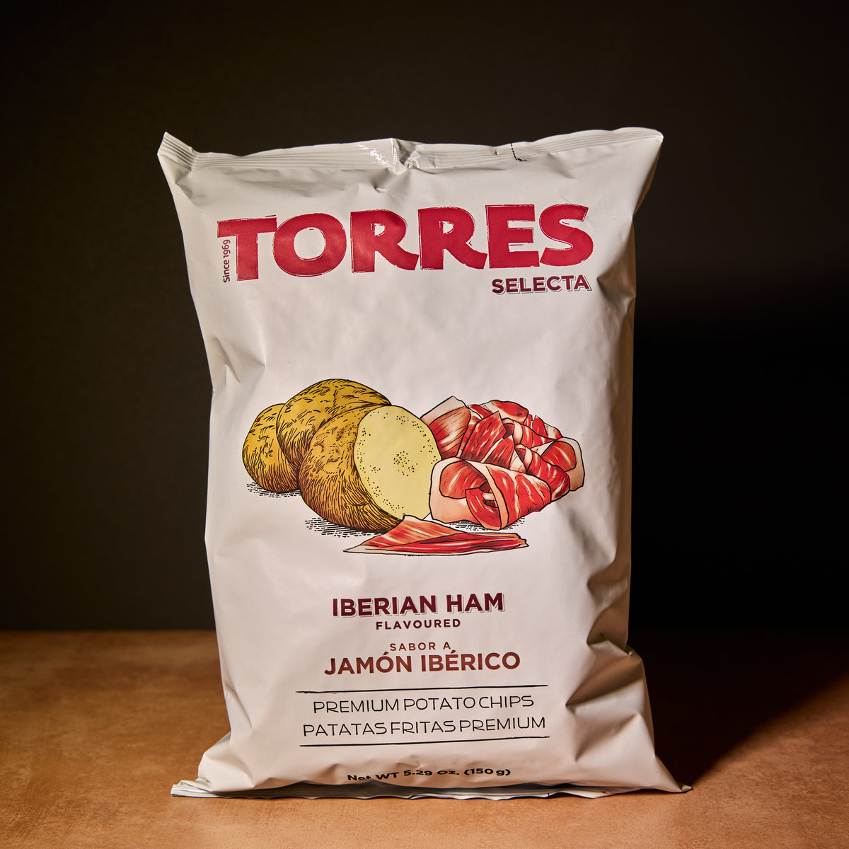 Torres Ibérico ham potato crisps, 150g